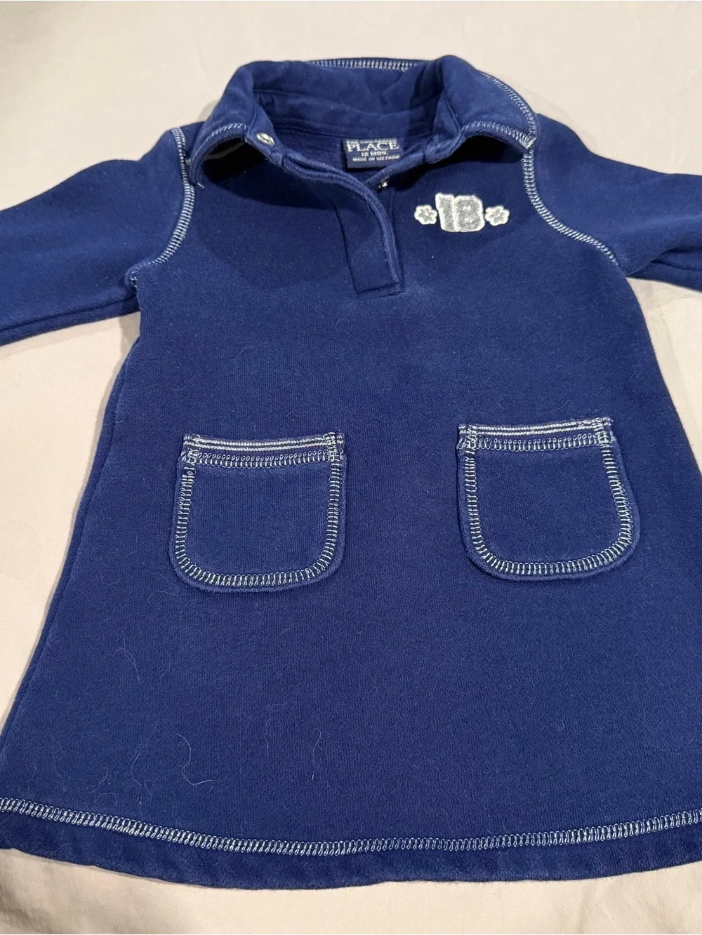The Children's Place Navy Polo Pocket Knit Dress